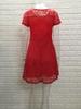 Hot-selling New European And American Elegant And Fashionable Round Neck Short-sleeved Blue Lace Dress