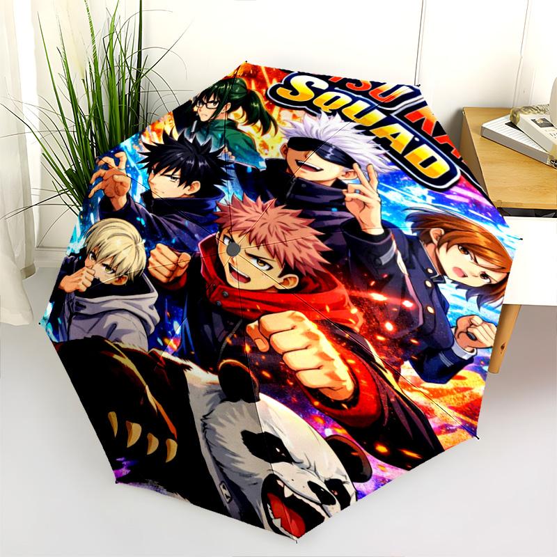 Jujutsu Kaisen Anime Characters Poster Folding Umbrella Suitable For All Seasons Travel Umbrella Sun Umbrella Outdoor