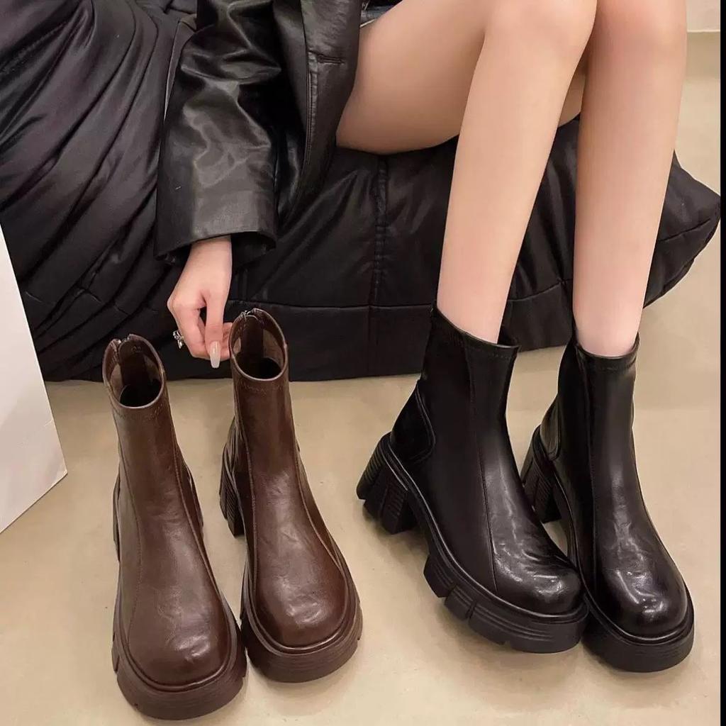 Thick-soled Martin boots Women's autumn and winter Martin boots 2025 New thick-heeled early autumn boots Autumn and winter boots Skinny boots