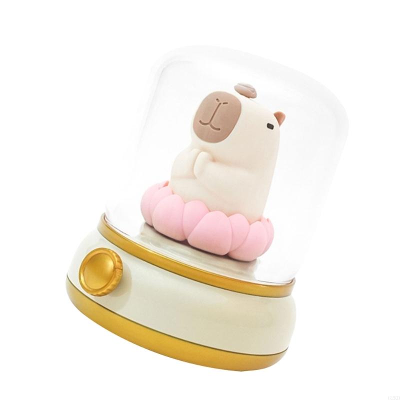 62KD Cartoon Capybara Kerosene Night Light Rechargeable Silicones Night Light Shower Lamp Room Decoration for Kids and Adults
