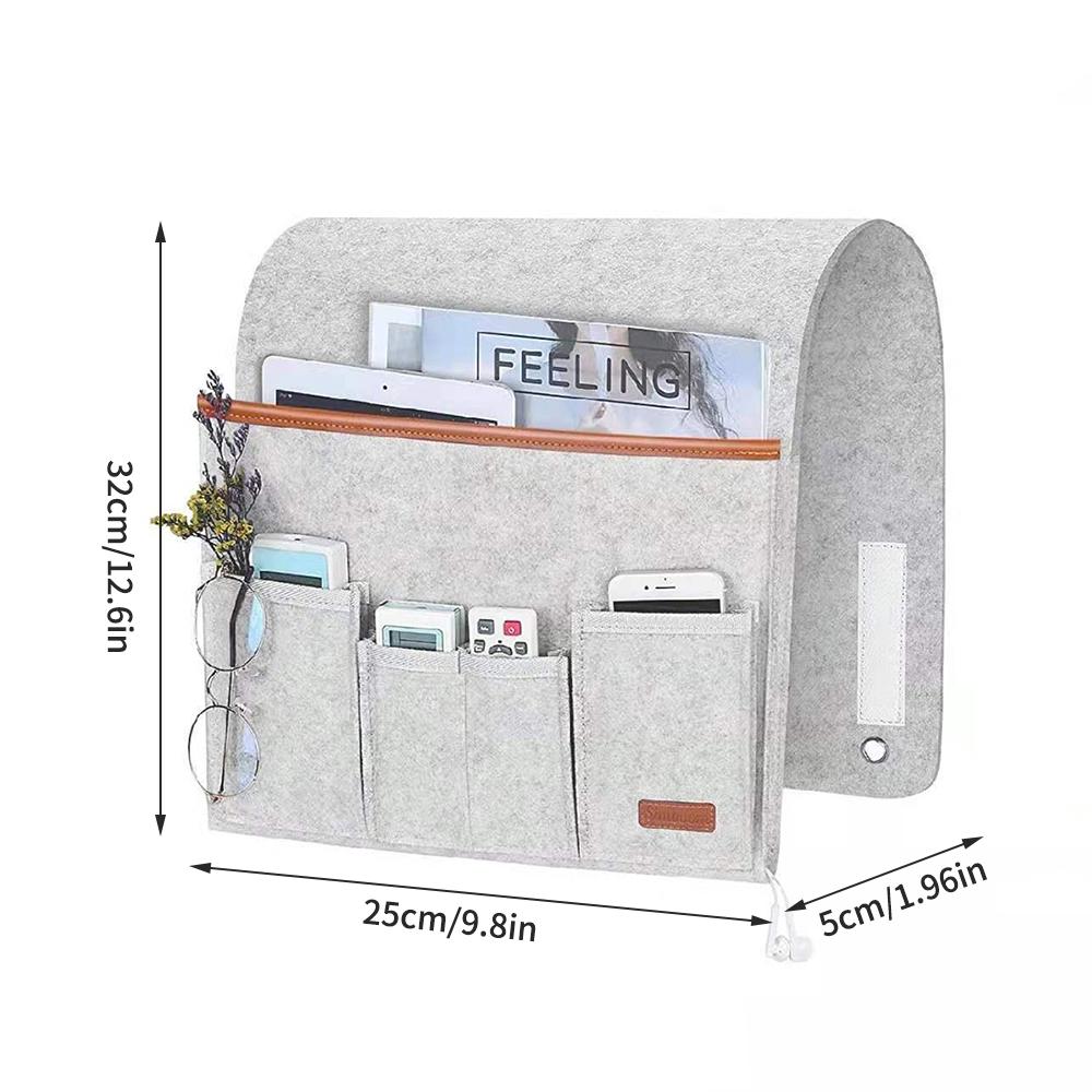 1PC Felt Bedside Storage Bag Bedside Remote Control Hanging Bag Student Dormitory Felt Bedside Hanging Bag
