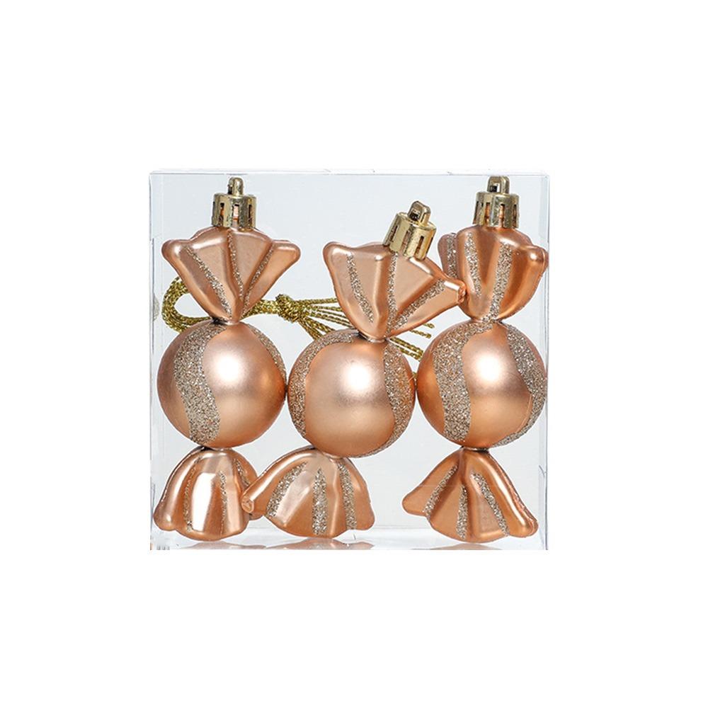 Champagne Christmas Hanging Decoration Plastic Gift Pinecone Bell Christmas Tree Ornament Festival Favors Dinosaur Soldier Candy