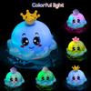 Juguete de baño para bebé con 4 modos de pulverización de agua, juguetes para bañera con forma de pulpo iluminados, bañera giratoria automática con animales del océano/rociador de fuente/LED colorido intermitente