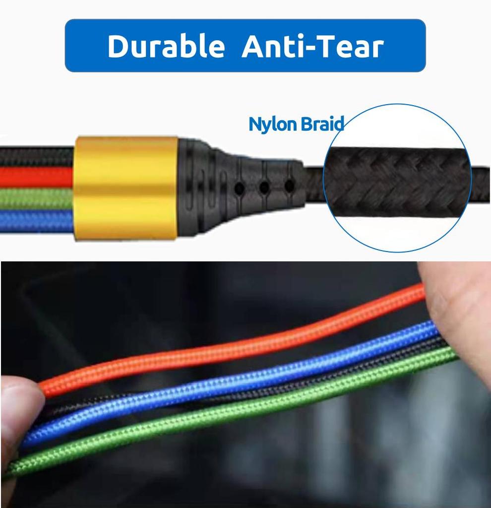 GIMIRO 4 in 1 USB Cable [120cm]Fast Charging Type C USB C Cables for Android Phones Compatible with Huawei Samsung Xiaomi Google i,Phone