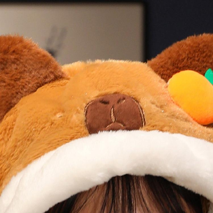 Oversized Scarf Hat for Girls Halloween Cute Ears Capybara Hat Birthday Gifts