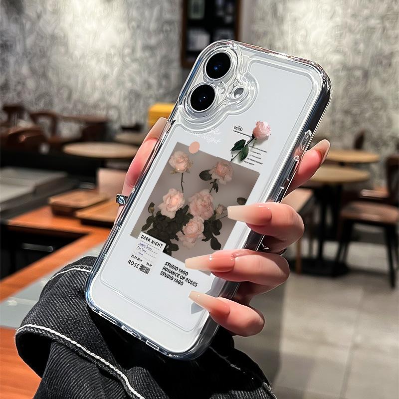 Applicable To Apple 11 Niche Beautiful Mobile Phone Case Transparent Fairy 11promax Rose Label P11pro