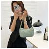 Minimalist Corduroy Crossbody Bag for Women, Single Strap Shoulder Tote, Zipper Closure Mini Square Handbag, Soft Casual Daily Purse