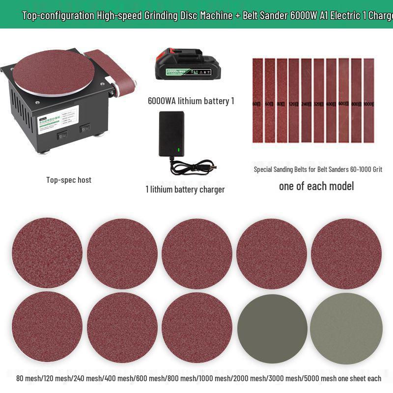 Compact Electric Belt Sander for DIY - High-Speed Sanding, Knife Sharpening, and Desktop Grinding/Polishing Machine.