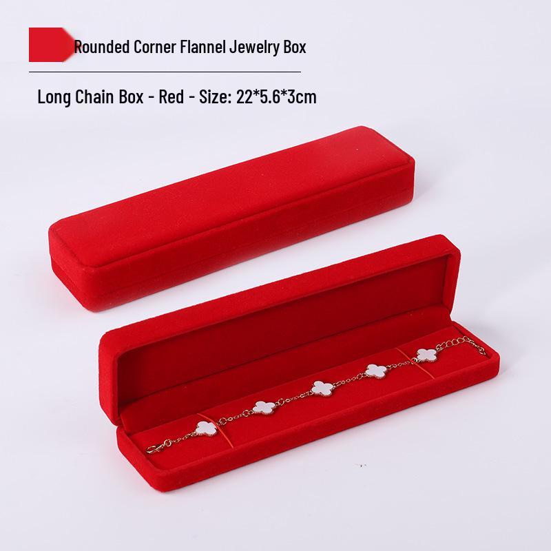 Rounded Corner Plush Jewelry Storage Box for Bracelets, Rings, and Necklaces