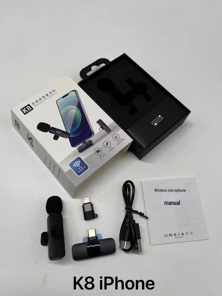 Wireless Lavalier Microphone with Intelligent Noise Reduction for Live Streaming, Vlogging, and Video Recording
