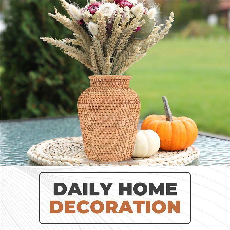 Easy Use Rattan Woven Vase Art Vase Fashion Tabletop Decoration Plants Flower Pot Faddish Flower Pot For Home Decor