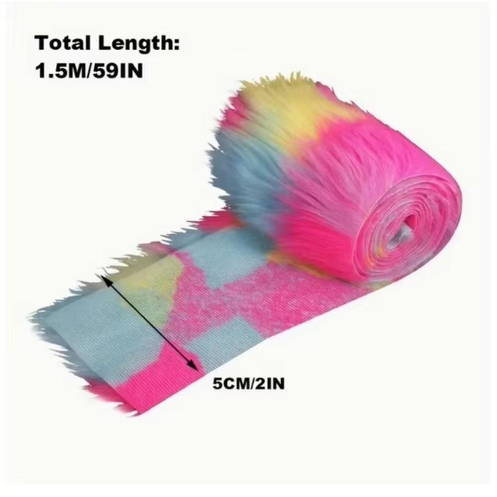 Durable 1.5M Faux Fur Ribbon DIY Solid Color Apparel Sewing Fluffy Trim Fur Stripe Christmas Decorations
