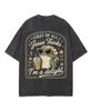 Frog Drink Coffee First Of All Jesus Thinks I'm A Delight Vintage Washed T-Shirt Unisex Oversized Short Sleeve Retro Casual Tops