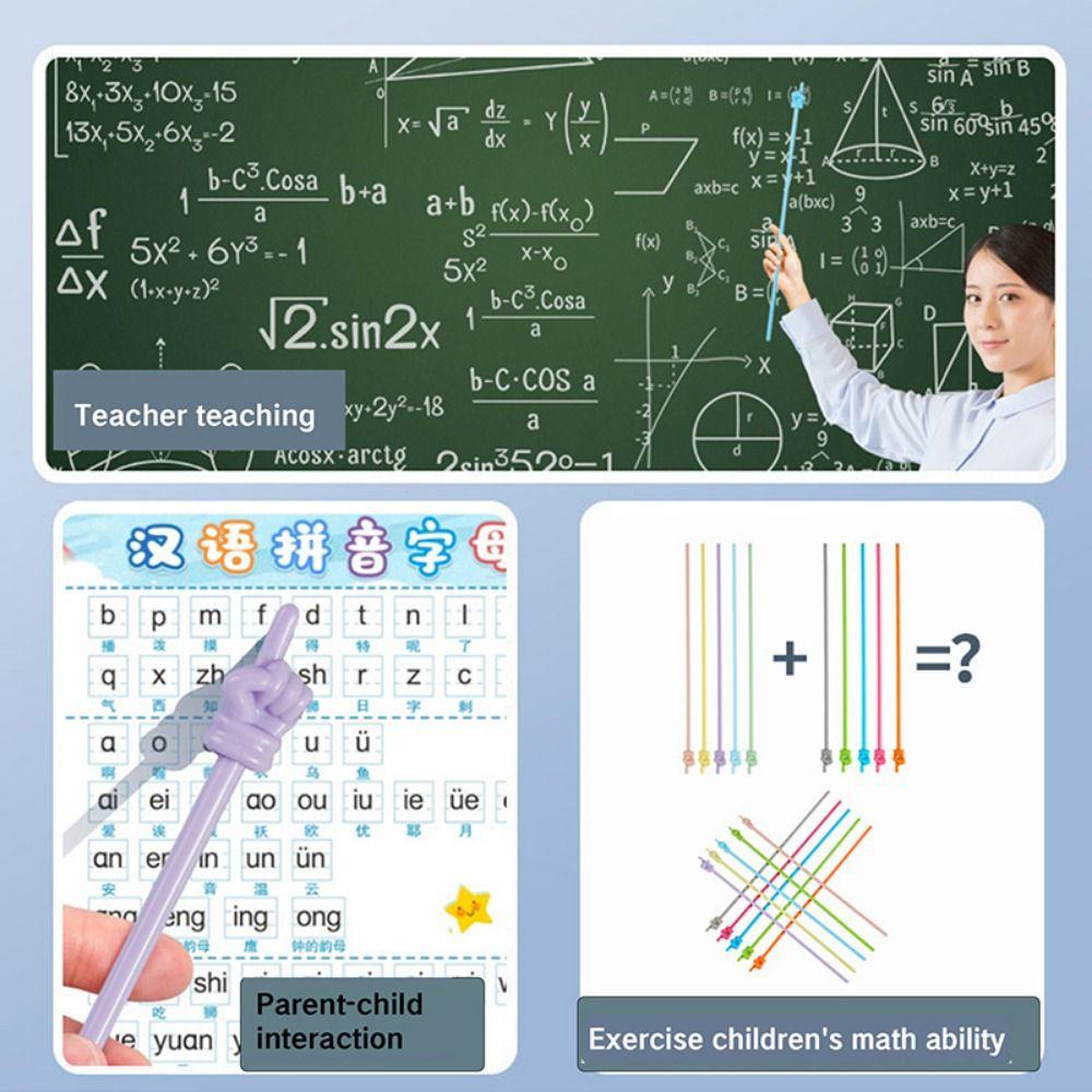 10Pcs/set Bendable Teaching Stick Smooth Hand Pointers Stick Finger Reading Stick  White Board