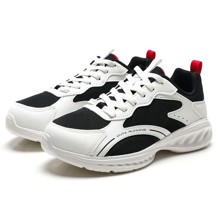 Anta Breathable Lightweight Low-Top Running Shoes Men Sneaker Black White Red 912415525-3