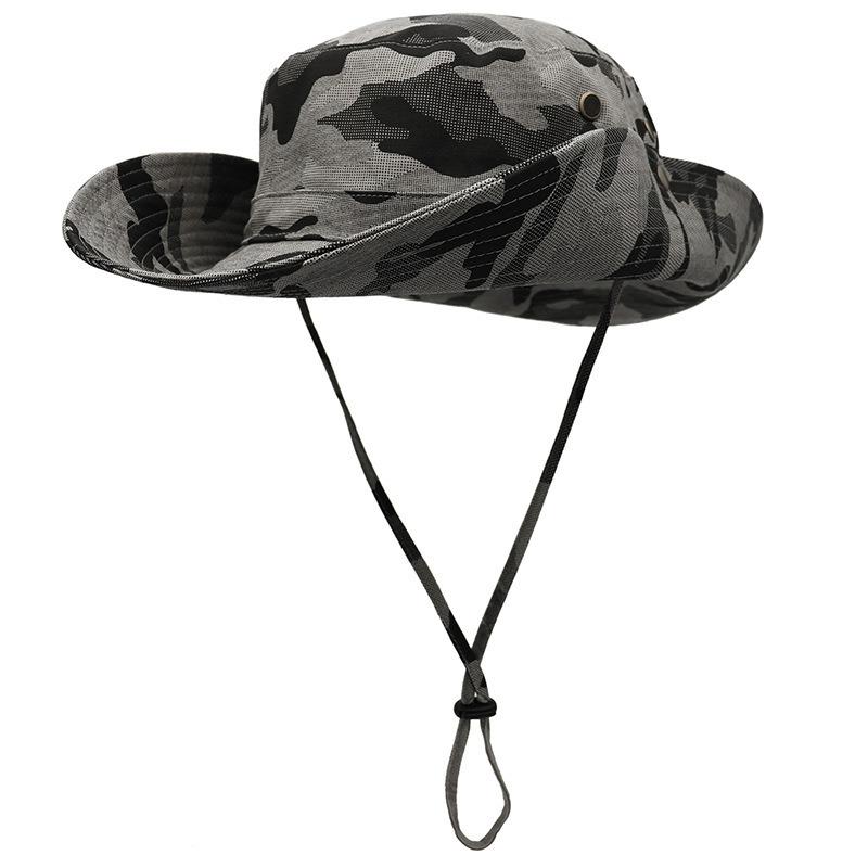 Shade Bucket Hat Men Outdoor Hiking Jungle Sports Camouflage Neck Cotton Fishing Hat