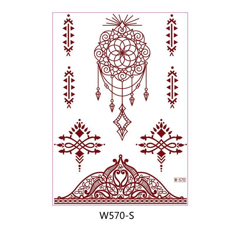 Beauty Sticker Vermilion Lace Tattoo Sticker Waterproof Tattoo Sticker