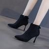 Fashion Woman Short Shoes Zip Lightweight Stiletto Heel New In Booties Footwear Autumn High Quality Y2k Goth Rock Ankle Boots for Women
