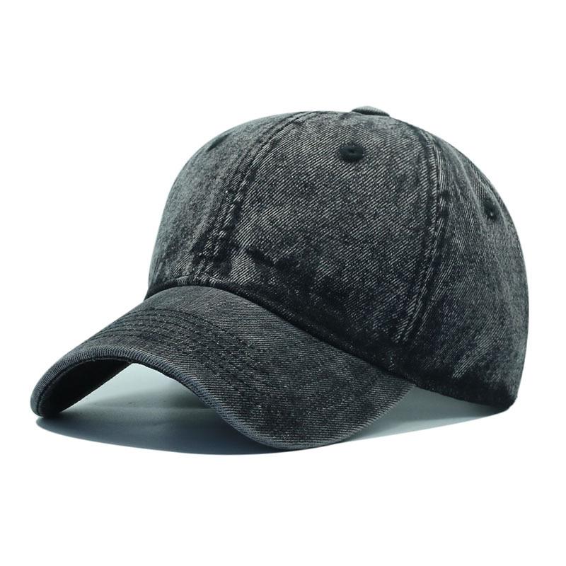 Solid Color Light Board Soft Top Denim Baseball Cap Washed Cotton Men's and Women's Street Outdoor Sunscreen Cap