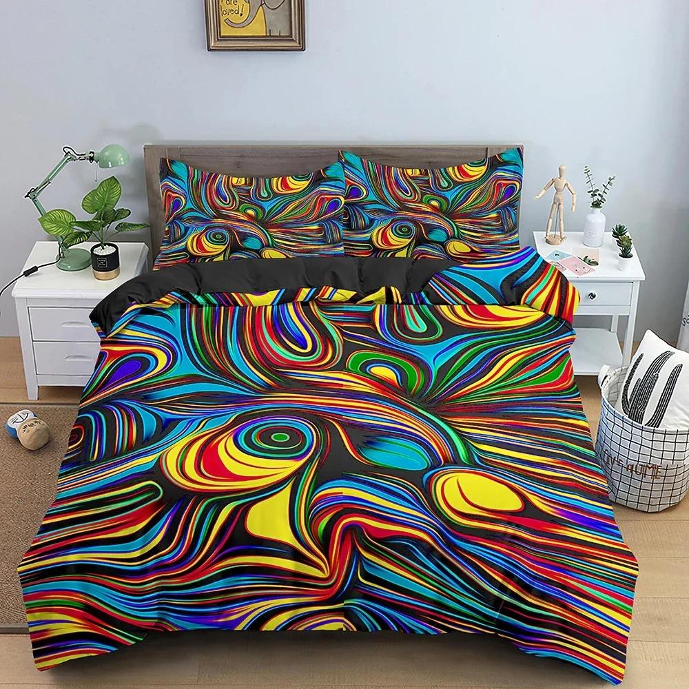 Abstract Duvet Cover 3D Pattern Printed Bedding Set Double Twin Queen King Size Quilt Cover With Pillowcase For Bedroom