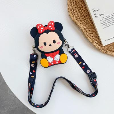 Mickey Mouse New Coin Purse Wallet Minnie Shoulder Messenger Bag Cute Card Bag Cartoon Silicone Storage Bag Fashion