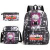 Hunter X Hunter Anime Print Student Backpack Casual Daypack for Boys Girls with Pencil Case 3 Piece Set