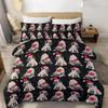 Cute Dogs Print Bedding Set Puppy Animal Duvet Cover Set Watercolor Pastel Dog Paw Comforter Cover Pug Dog Lover Bed Set