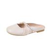 Women's 2025 Spring Closed-Toe Backless Flat Slippers for Outdoor Wear