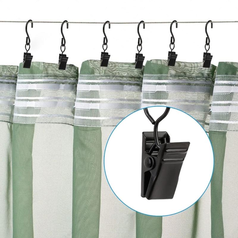50Pcs/set Multipurpose Light Hangers Metal Clips for Curtains Camping Picture Party String Lights Curtain Hangers Clip