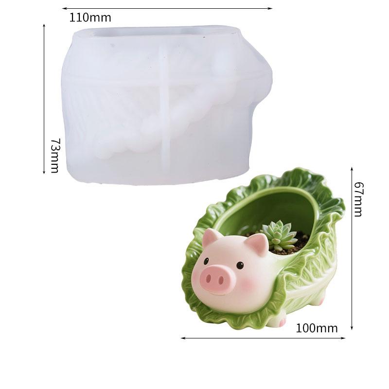 Aromatic Candle Cup Mold Silicone Silicone Mold Storage Container Mold Pig-Shaped For Aromatic Candle Making Resin Casting Diy