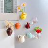 5/8Pcs Mini Ceramic Vases Magnets Set Strong Magnetic Bud Vases for Fridge Decoration And Office Use No Plant Included