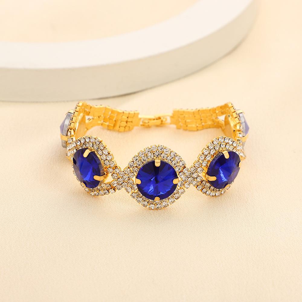 Wind Red, White, Blue And Black Crystal Bracelet, Super Flash Full Diamond Luxury Bracelet Women, Shiny Rhinestone Bracelet Hand Jewelry