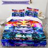 3pcs Duvet Cover Set (1*Duvet Cover + 2*Pillowcase, Without Core), Demon Slayer Print Soft All‑Season Bedding Set, Home Bedroom Decor Gift