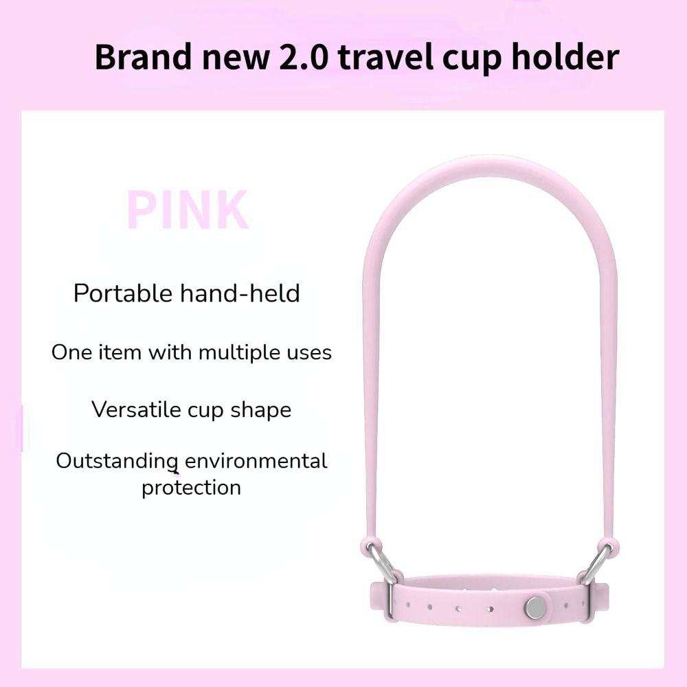 Silicone Water Bottle Handle Solid Color with Adjustable Strap Drink Carrier Strap Reusable Water Bottle Sling