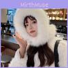 Plush Pattern Checkered Hat Women Winter Ear Protection Outdoor Warmth Cap Gift