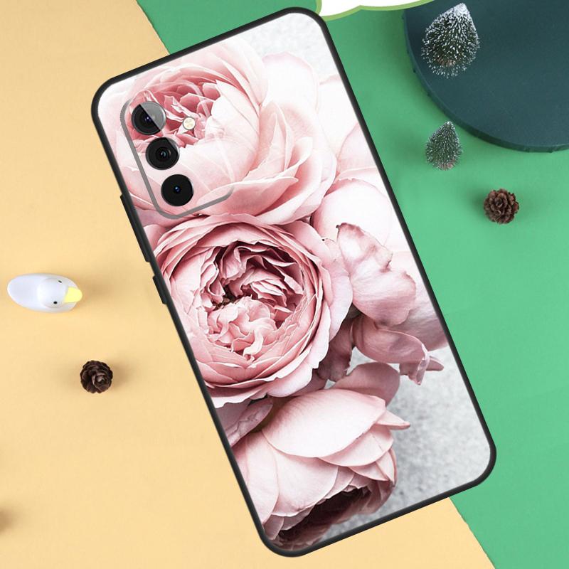 Elegant Pink Purple Peony Flower Case For Samsung Galaxy A55 A35 A25 A15 A51 A71 A12 A32 A52 A13 A33 A53 A54 A34 A14 Cover