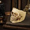 Indoor Halloween Decor Skull Candle Holder Decor, Resin Gothic Table Ornament, Spooky Shelf Festive for Party Home, Trick or Treat Centerpiece Gift