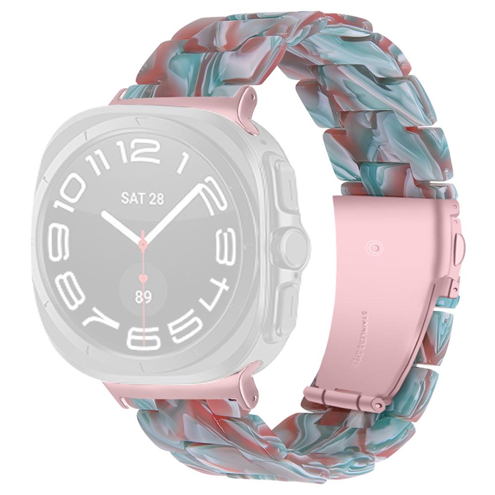 For Samsung Galaxy Watch Ultra 47mm Waterproof Resin Acrylic Watch Strap Buckle Design Wrist Band