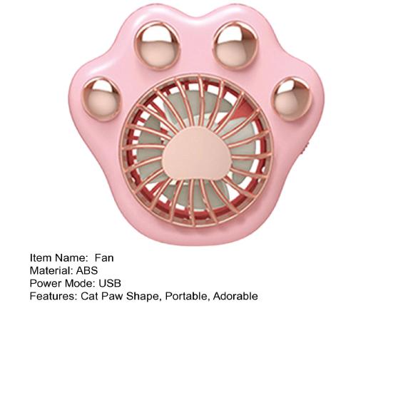 Mini Ventilatore Portatile a Zampa di Gatto con Cordino Ventilatore da Scrivania Ricaricabile Ventilatore Portatile Silenzioso per Viaggi Ufficio Divertimento all'Aperto Estate