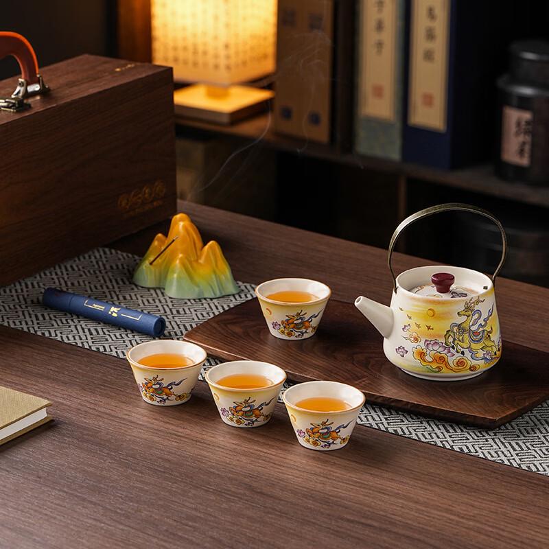 Nordic Ceramic Tea Set - Lotus Design