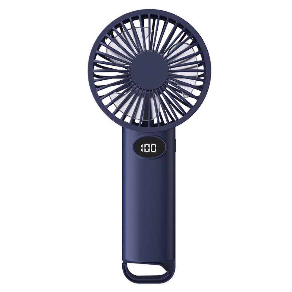LCD Display Portable Fan USB Rechargeable Handheld Vertical Handheld Fan Silent 6-Speed Wind Power Electric Fan Desk Use