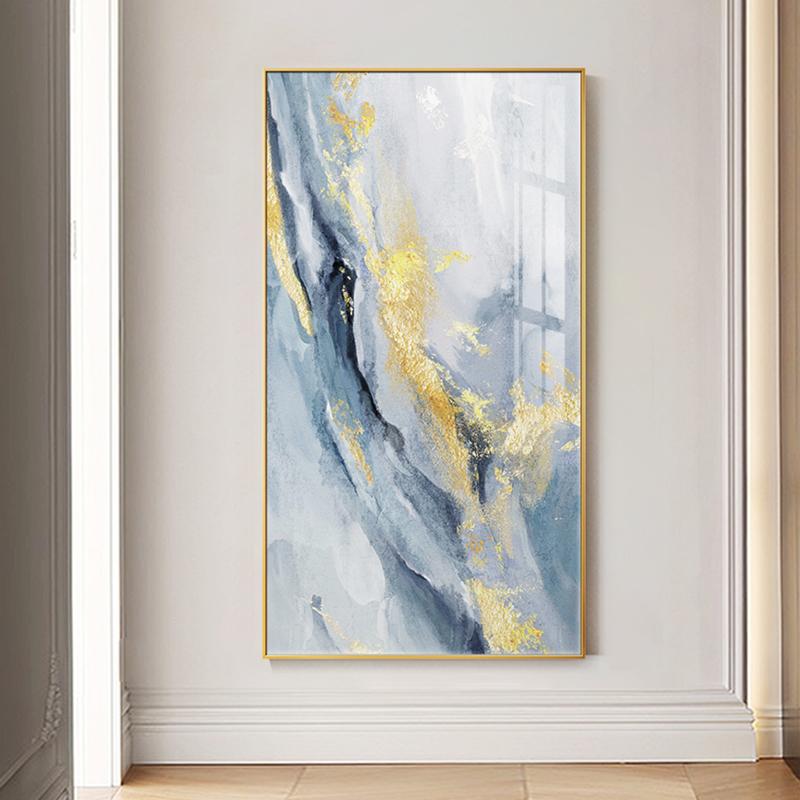 Nowoczesne, luksusowe obrazy do dekoracji wnętrz Hotel skandynawski, salon, plakaty i druki artystyczne Złota folia Abstrakcyjne obrazy na płótnie