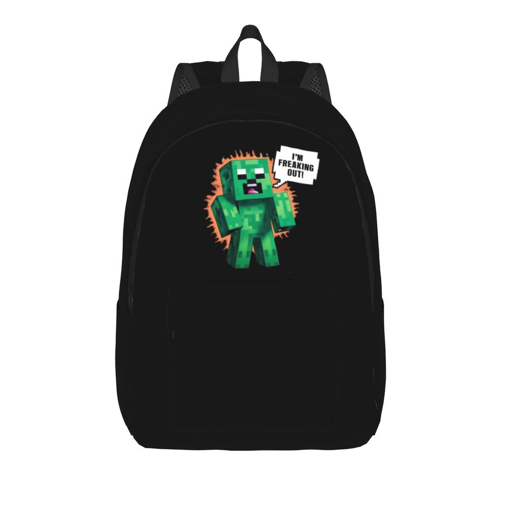 Creepers Big Face Videogame Casual Backpack Sports Student Work Daypack for Men Women Laptop Computer Canvas Bags