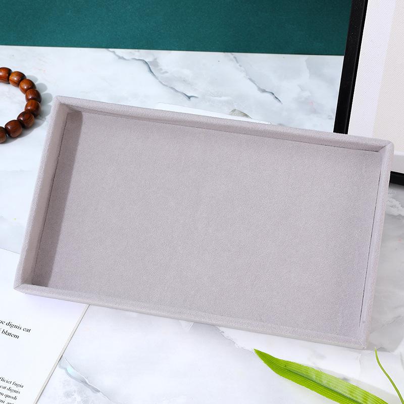 Бархатный лоток для украшений - маленькое бежевое выдвижное отделение - лоток для демонстрации украшений - домашний дисплей и коробка для хранения 21*12.3cm