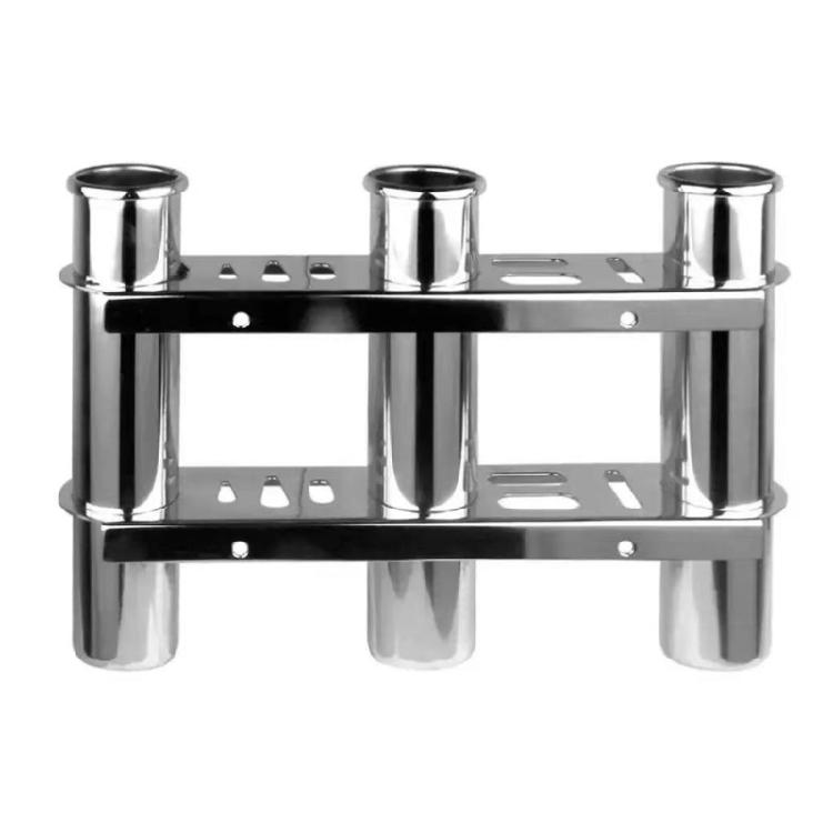 

Marine Steel 3 Tube Rod Holder Steel 3 Tubes Mount Rack Marine Equipment Upgrades for Secure Fishing on Boats & Yachts 1