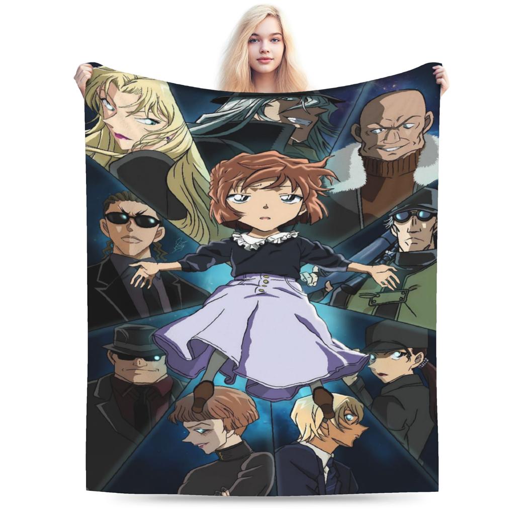 Super Warm Blanket Students Camping Conan Edogawa Throw Blanket Flannel Bedspread For Couch Bed Print Sofa Bed Cover
