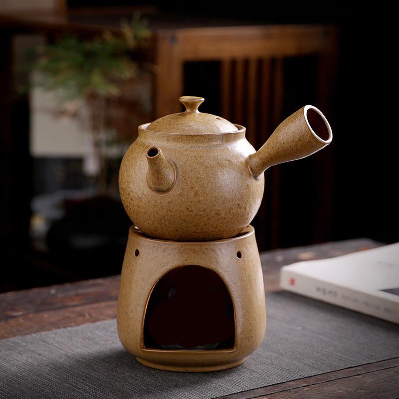 350ml Japanese Coarse Pottery Teapot Home Vintage Large Capacity Side Handle Pot Ceramic Beauty Tea Infuser Traditional Teaware