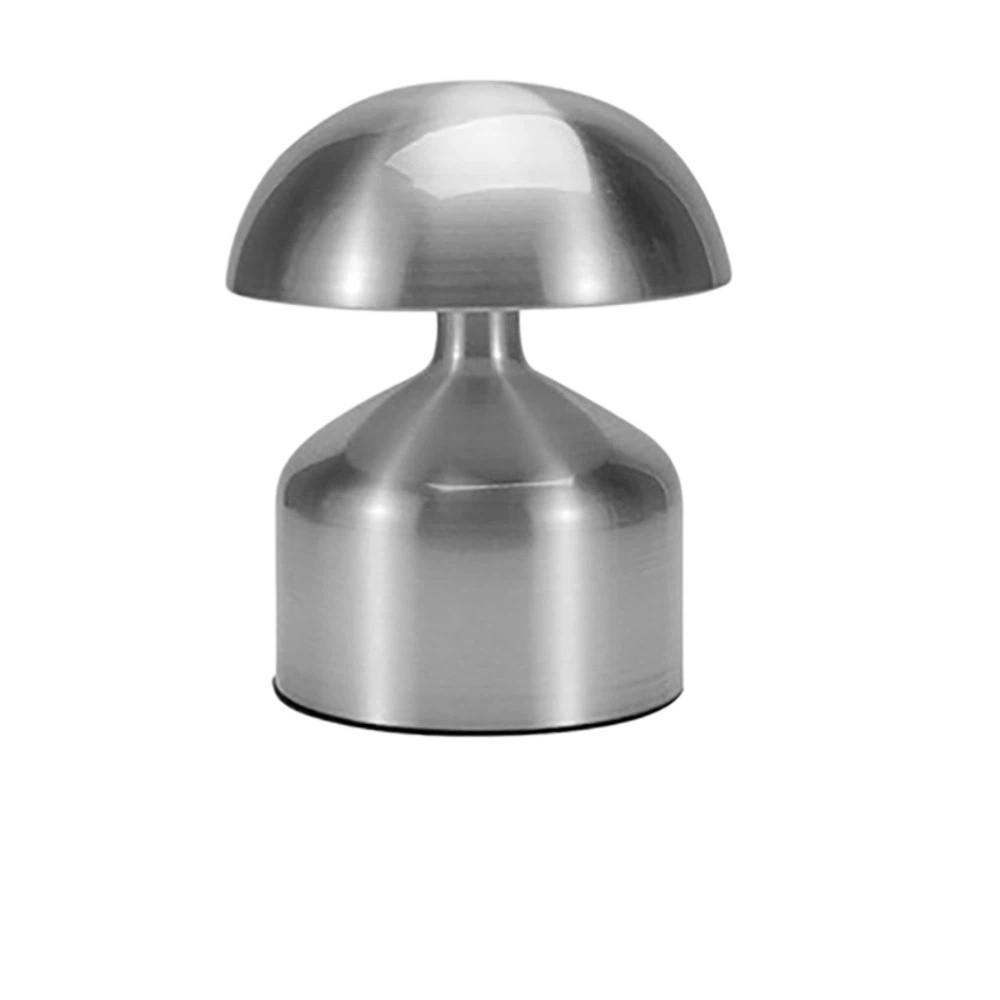 Metal Shade Mushroom Shape Table Lamp USB Rechargeable Reading Bedside Lamp  Hotel Room Use