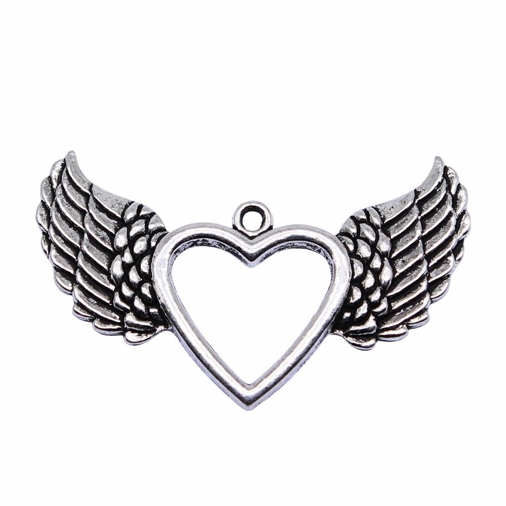 Feather Wing Charms Antique Alloy Pendants For Bohemian Jewelry Making