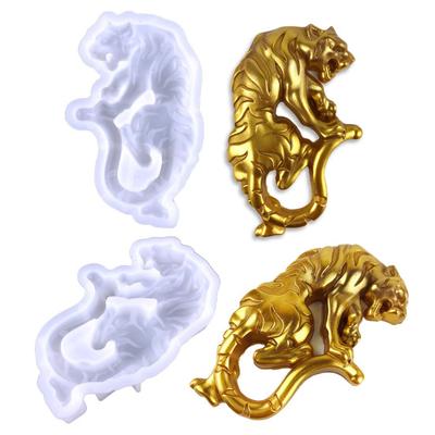 Stampo per Colata Riutilizzabile Decorativo Superficie Liscia Sicuro Resistente all'Usura Esercita l'Abilità Manuale Colore Solido Forma di Tigre Stampo in Silicone Artigianato
